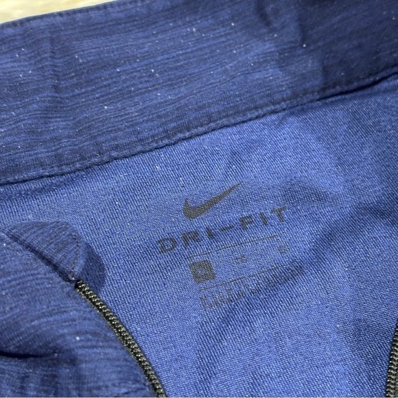 Nike Breathe Dri-Fit 1/4 Zip Long Sleeve Training Shirt Heathered Navy XL - Picture 3 of 10